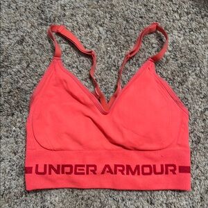 Under Armour Pink Sports Bra Moisture-Wicking Adjustable